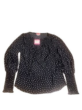 Kate spade Black Heart-Print Long Sleeve Blouse - Women
